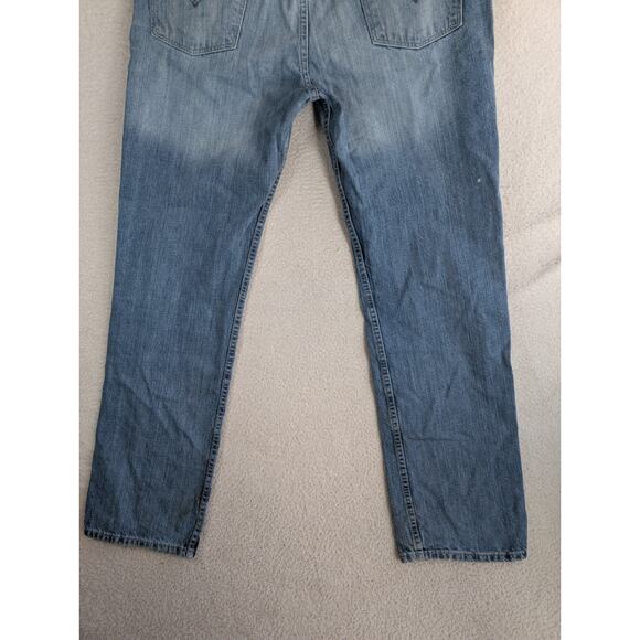 Levis 514 Jeans Mens 36x32 Blue Faded Whiskered Denim Straight Leg Cotton READ - Picture 15 of 16